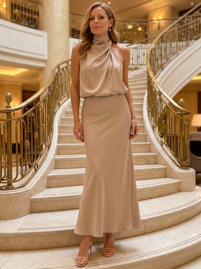 Mariselle™ | Şarap Rengi Kadife Midi Elbise